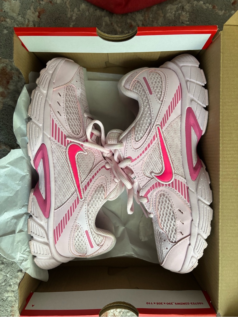 Nike Light Pink Mesh Trainers with Hot Pink Swoosh